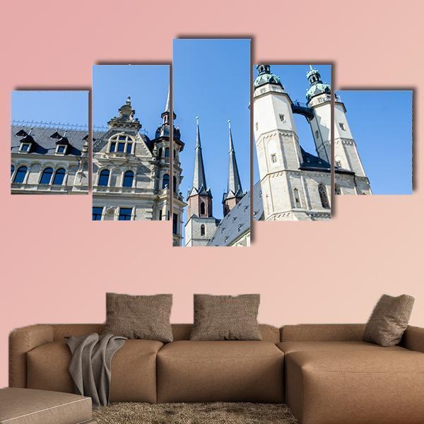 Church In Halle Canvas Wall Art-5 Star-Gallery Wrap-62" x 32"-Tiaracle