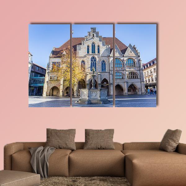 City Hall In Hildesheim Canvas Wall Art-3 Horizontal-Gallery Wrap-25" x 16"-Tiaracle