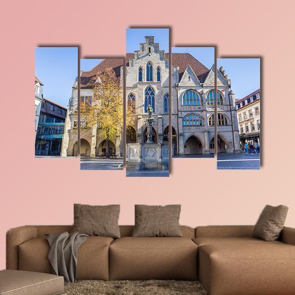 City Hall In Hildesheim Canvas Wall Art-5 Pop-Gallery Wrap-47" x 32"-Tiaracle