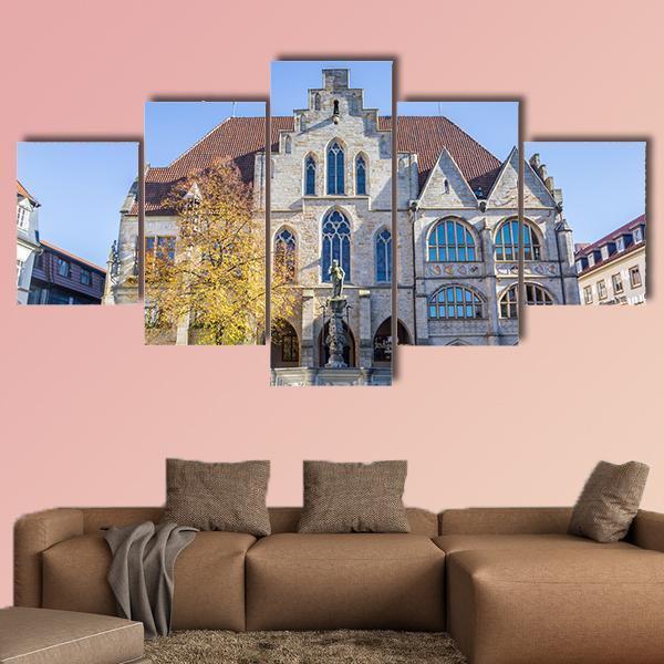 City Hall In Hildesheim Canvas Wall Art-5 Star-Gallery Wrap-62" x 32"-Tiaracle