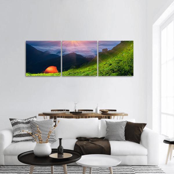 Marmarosh Mountain Ukraine Panoramic Canvas Wall Art-3 Piece-25" x 08"-Tiaracle