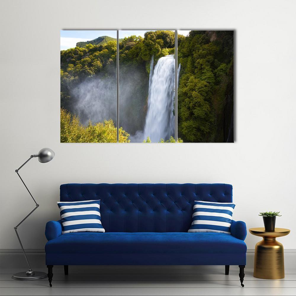 Marmore Waterfalls Canvas Wall Art-3 Horizontal-Gallery Wrap-37" x 24"-Tiaracle