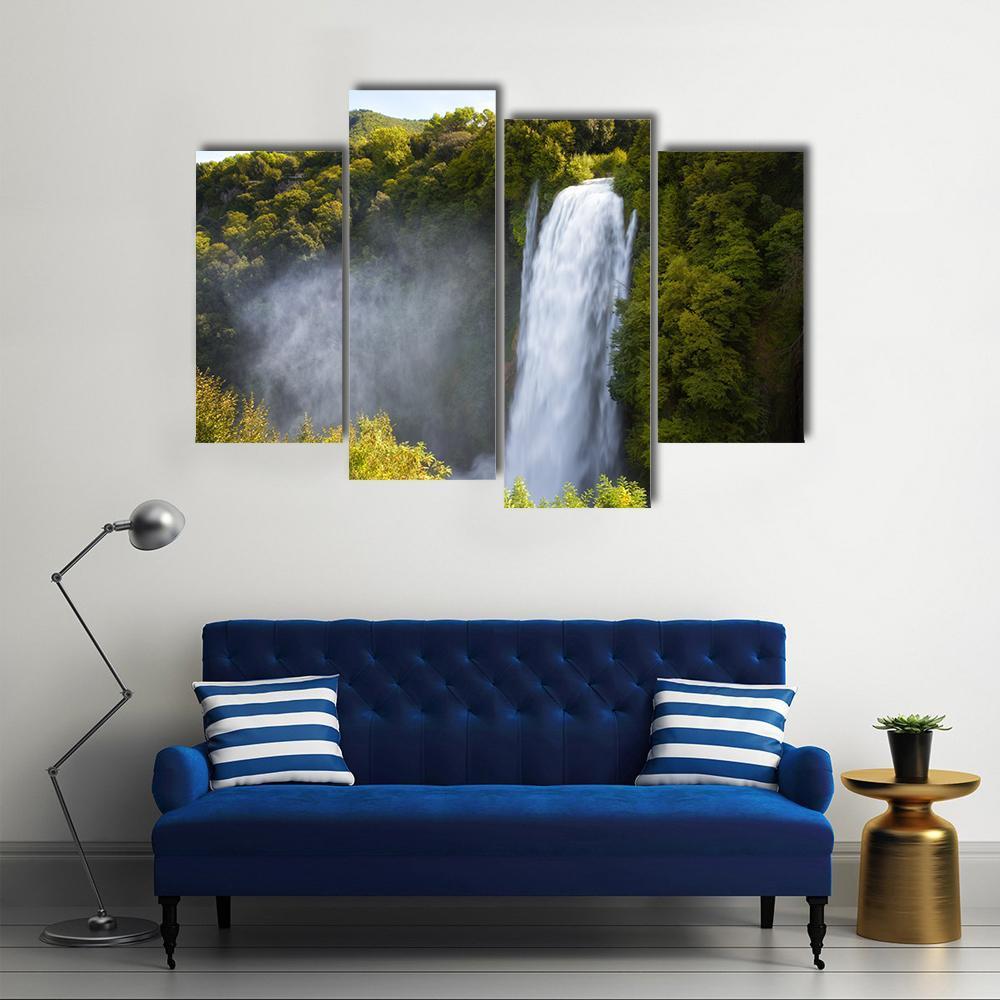 Marmore Waterfalls Canvas Wall Art-4 Pop-Gallery Wrap-50" x 32"-Tiaracle