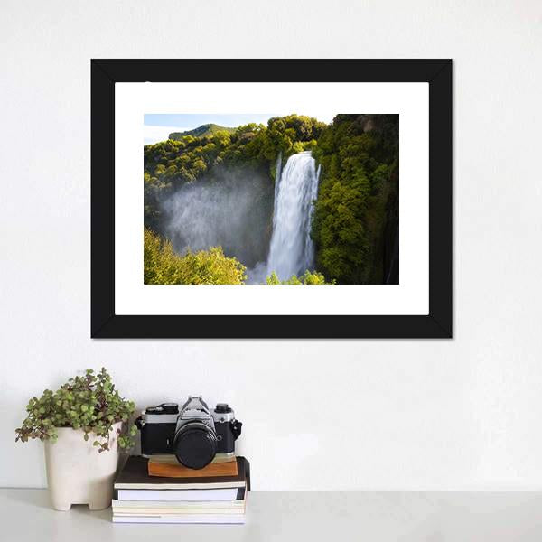 Marmore Waterfalls Canvas Wall Art-1 Piece-Framed Print-20" x 16"-Tiaracle