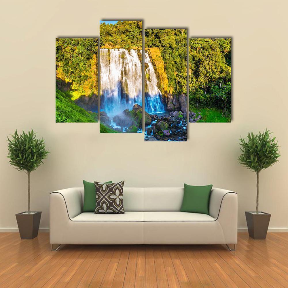 Marokopa Falls Canvas Wall Art-4 Pop-Gallery Wrap-50" x 32"-Tiaracle