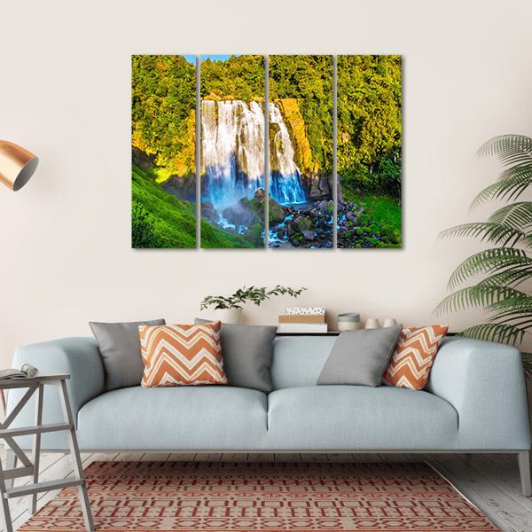Marokopa Falls Canvas Wall Art-4 Horizontal-Gallery Wrap-34" x 24"-Tiaracle