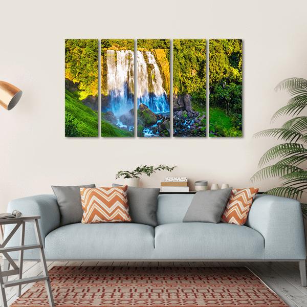 Marokopa Falls Canvas Wall Art-5 Horizontal-Gallery Wrap-22" x 12"-Tiaracle