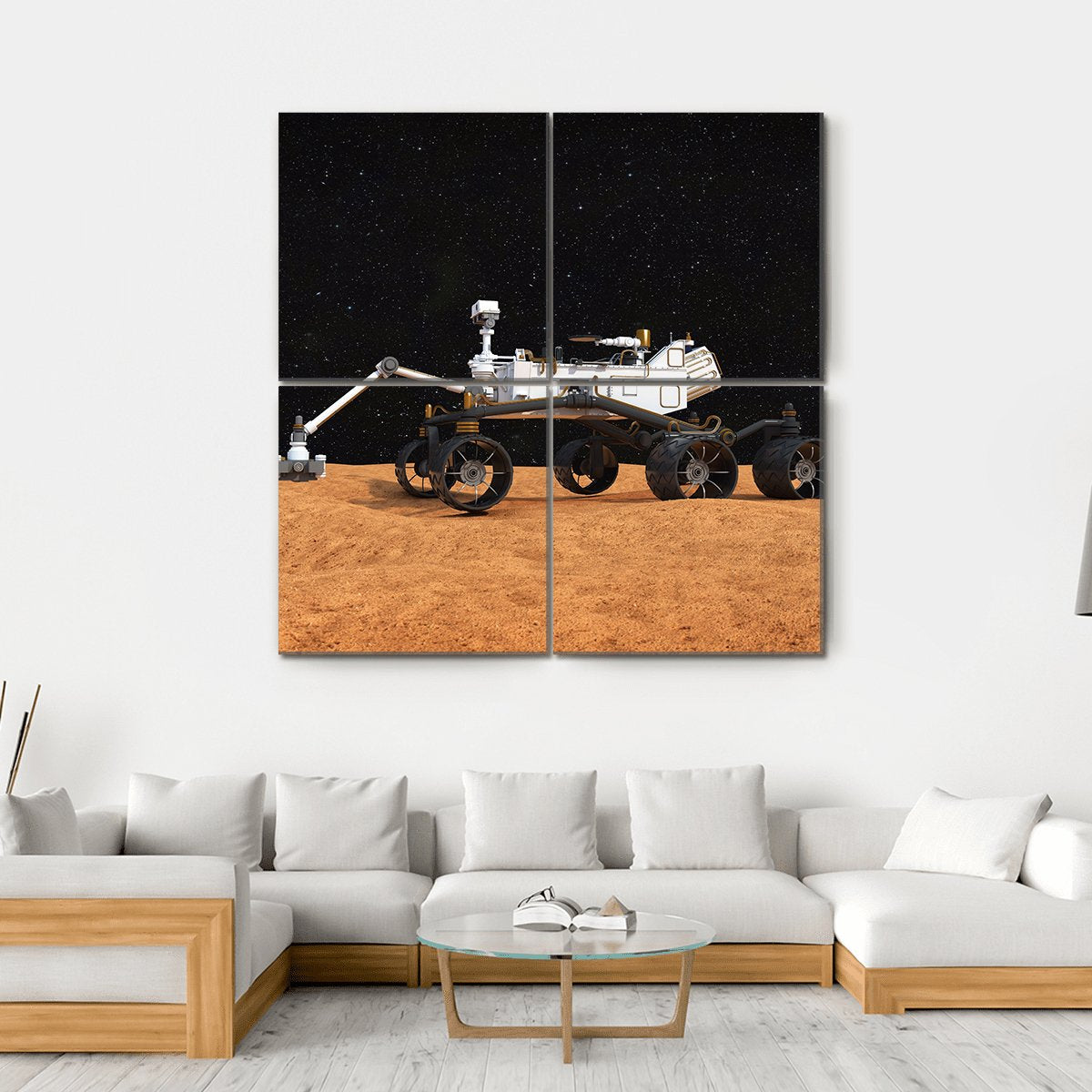 Curiosity Mars Rover Canvas Wall Art-4 Square-Gallery Wrap-17" x 17"-Tiaracle