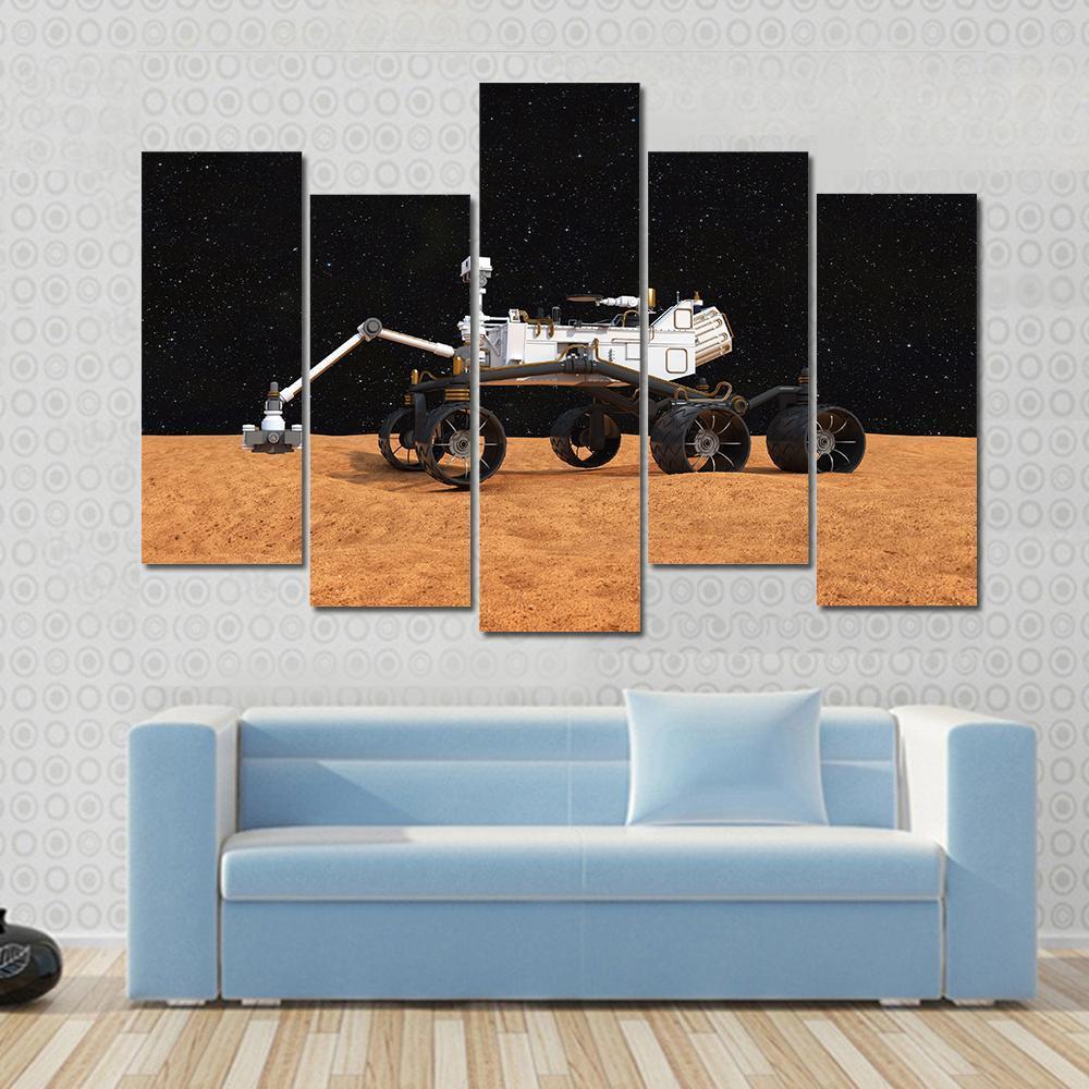 Curiosity Mars Rover Canvas Wall Art-5 Pop-Gallery Wrap-47" x 32"-Tiaracle