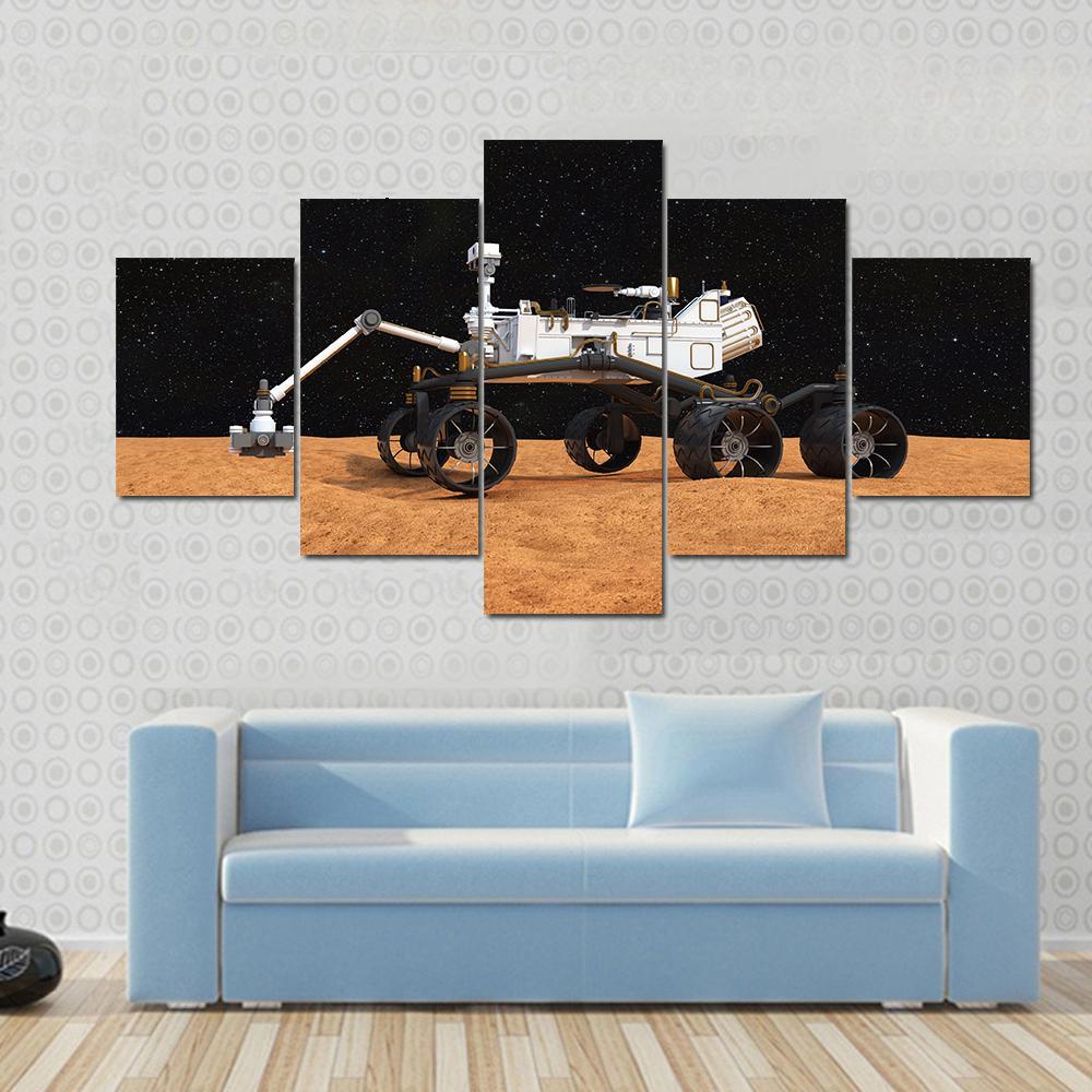 Curiosity Mars Rover Canvas Wall Art-5 Pop-Gallery Wrap-47" x 32"-Tiaracle