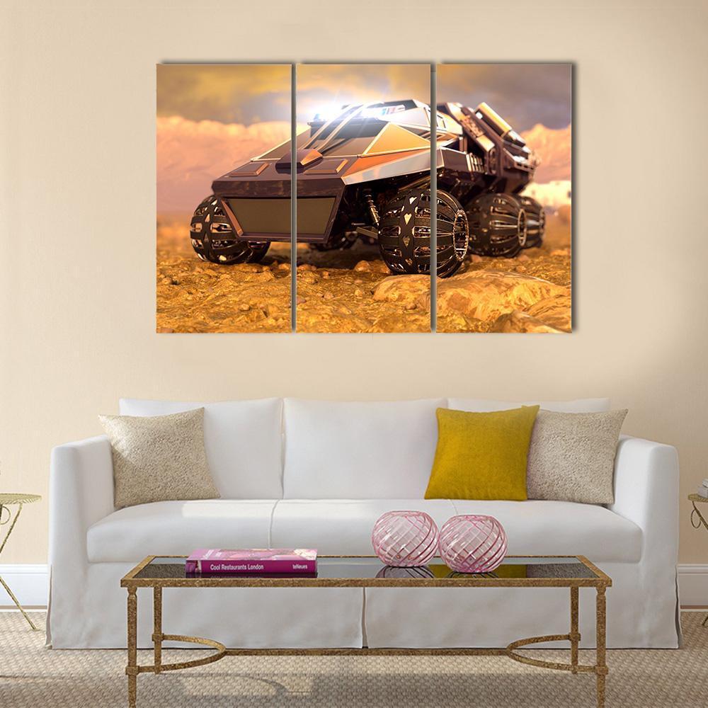 Rover On Mars Canvas Wall Art-3 Horizontal-Gallery Wrap-37" x 24"-Tiaracle