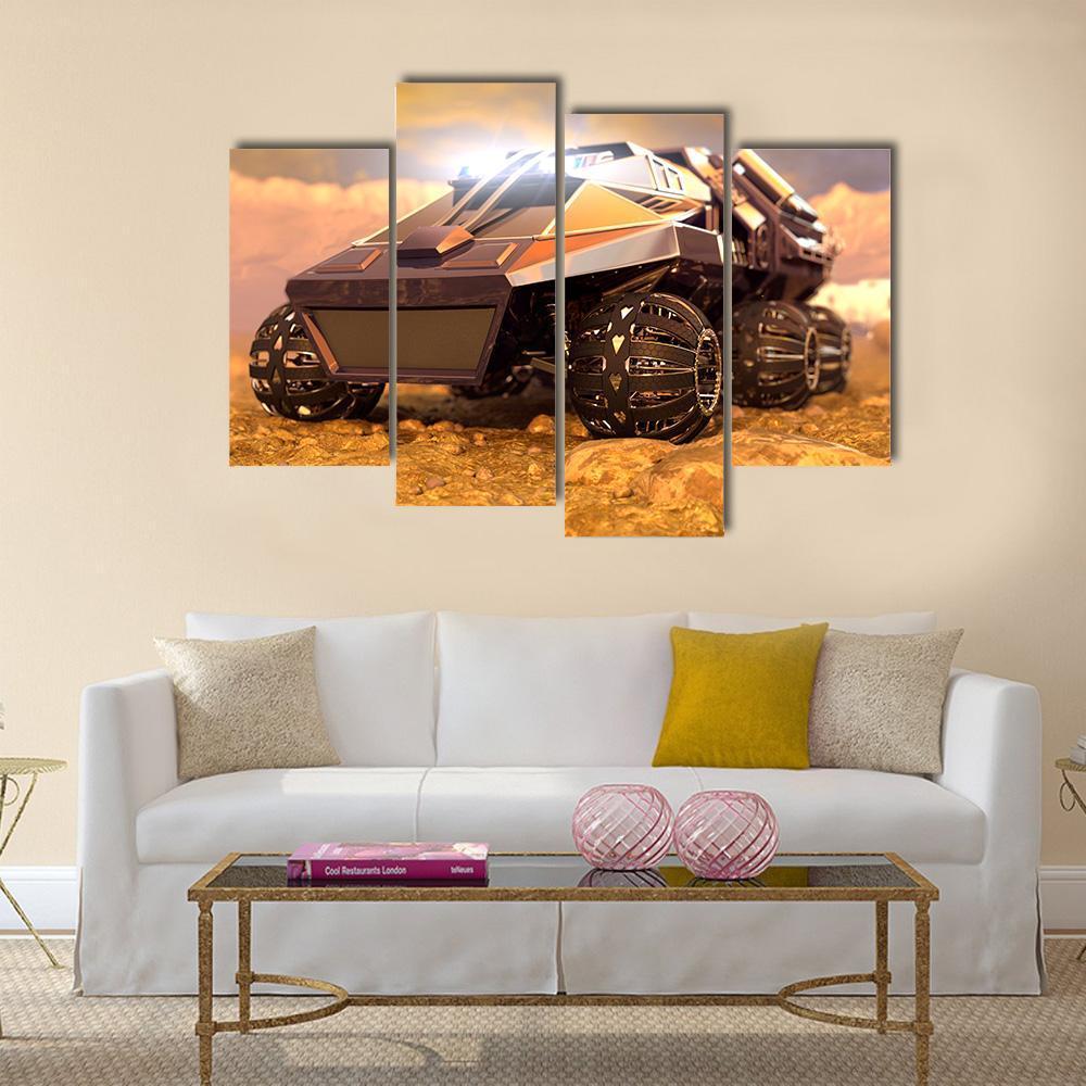 Rover On Mars Canvas Wall Art-4 Pop-Gallery Wrap-50" x 32"-Tiaracle