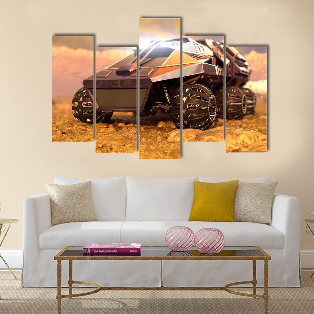 Rover On Mars Canvas Wall Art-5 Pop-Gallery Wrap-47" x 32"-Tiaracle