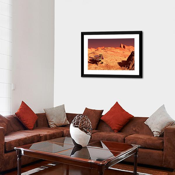 Mars Rover On Mars Canvas Wall Art-1 Piece-Framed Print-20" x 16"-Tiaracle