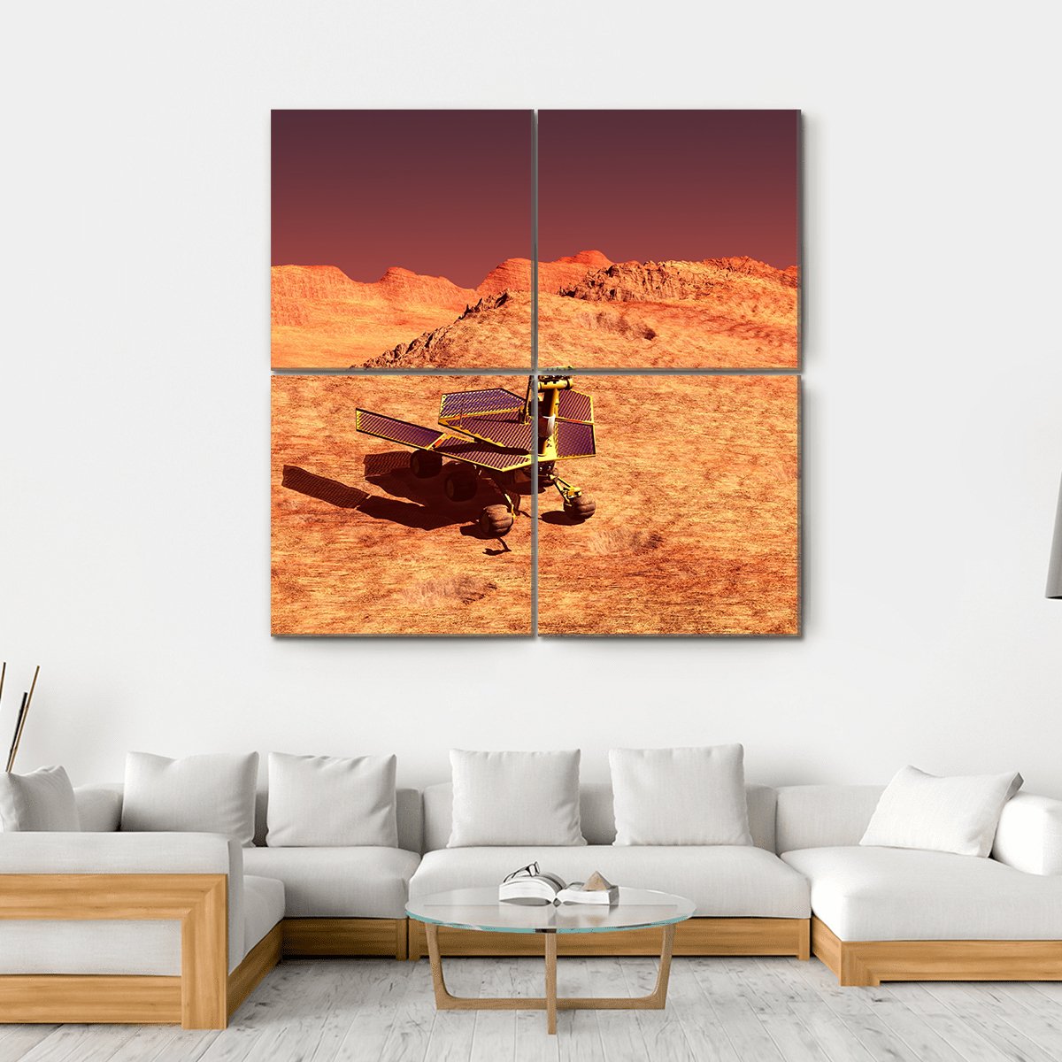 Mars Rover On Mars Canvas Wall Art-4 Square-Gallery Wrap-17" x 17"-Tiaracle