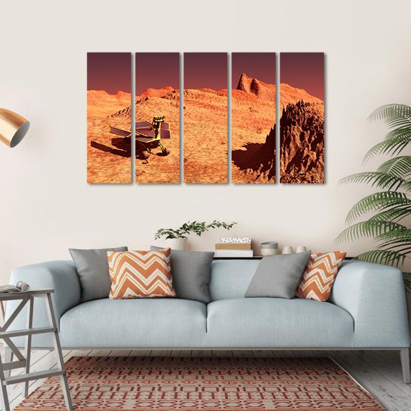 Mars Rover On Mars Canvas Wall Art-5 Horizontal-Gallery Wrap-22" x 12"-Tiaracle
