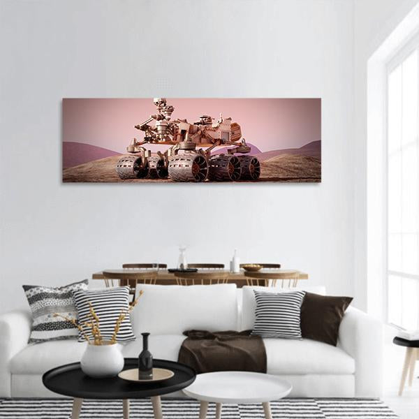 Rover On Planet Mars Panoramic Canvas Wall Art-1 Piece-36" x 12"-Tiaracle