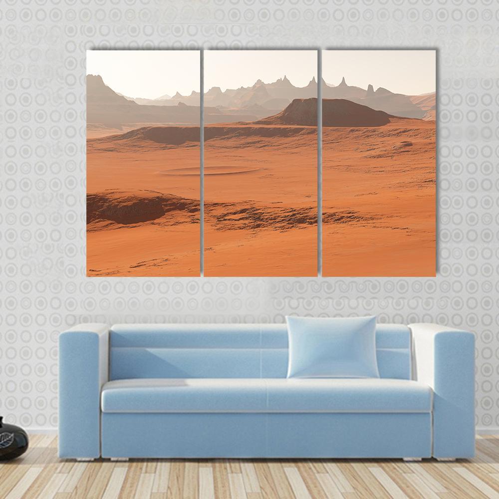 Mars Landscape Canvas Wall Art-3 Horizontal-Gallery Wrap-37" x 24"-Tiaracle