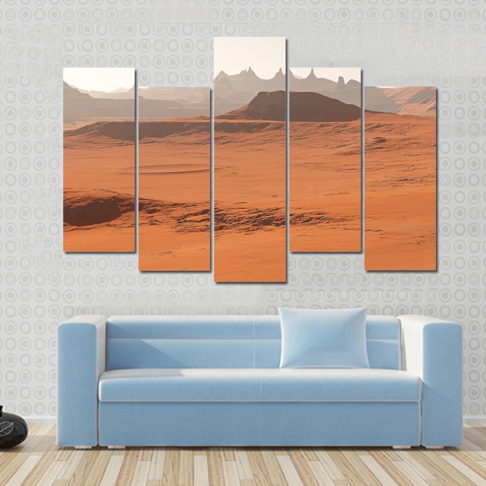 Mars Landscape Canvas Wall Art-5 Pop-Gallery Wrap-47" x 32"-Tiaracle