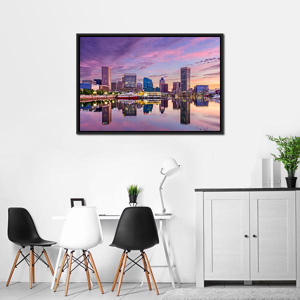 Maryland Skyline Panoramic Canvas Wall Art-1 Piece-36" x 12"-Tiaracle