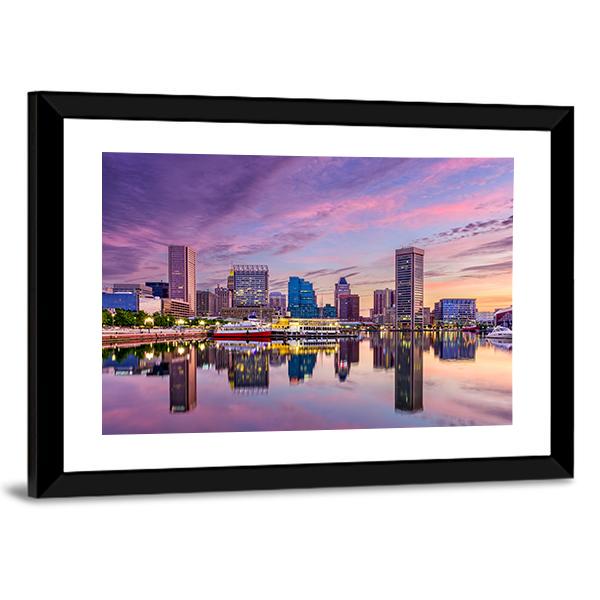 Maryland Skyline Panoramic Canvas Wall Art-1 Piece-36" x 12"-Tiaracle