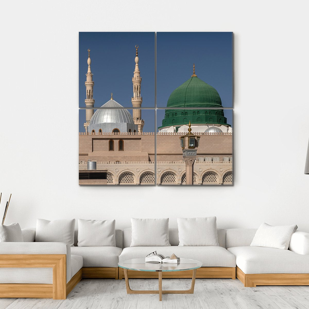 Masjid Al-Haram Canvas Wall Art-4 Square-Gallery Wrap-17" x 17"-Tiaracle