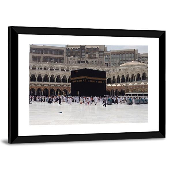 Masjid Al Haram Mecca Canvas Wall Art-1 Piece-Framed Print-20" x 16"-Tiaracle