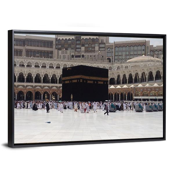 Masjid Al Haram Mecca Canvas Wall Art-1 Piece-Floating Frame-24" x 16"-Tiaracle