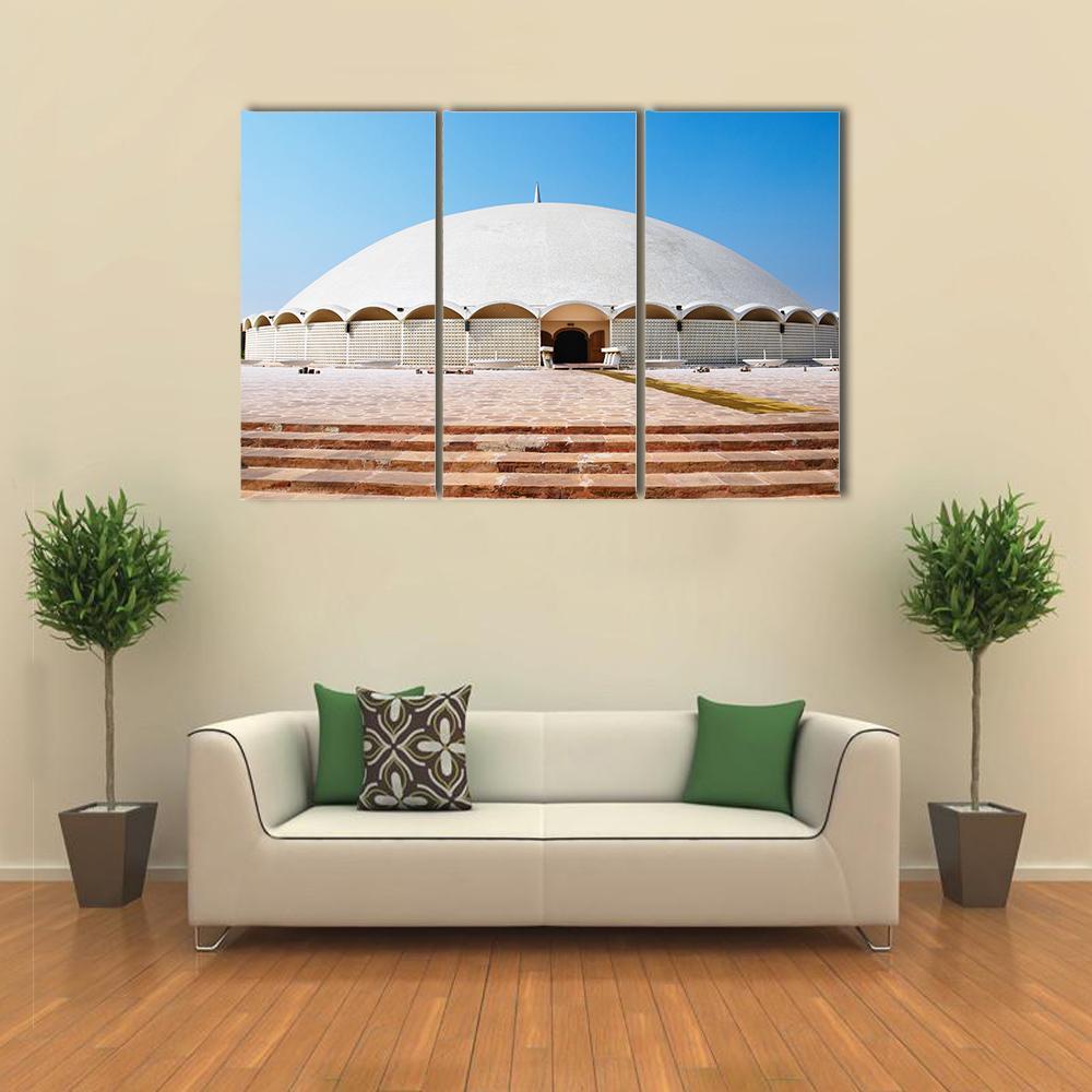 Tooba Mosque Karachi Canvas Wall Art-3 Horizontal-Gallery Wrap-37" x 24"-Tiaracle