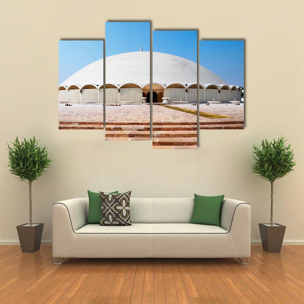 Tooba Mosque Karachi Canvas Wall Art-4 Pop-Gallery Wrap-50" x 32"-Tiaracle