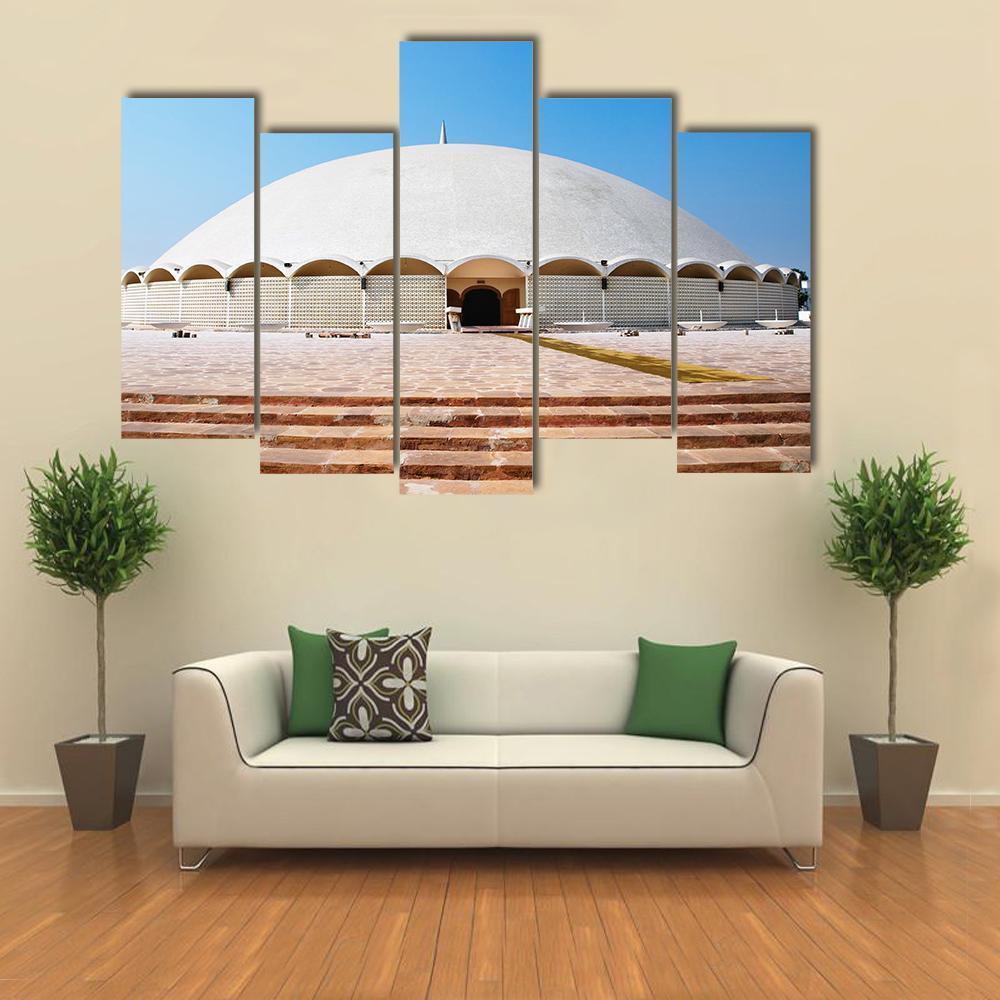 Tooba Mosque Karachi Canvas Wall Art-5 Pop-Gallery Wrap-47" x 32"-Tiaracle