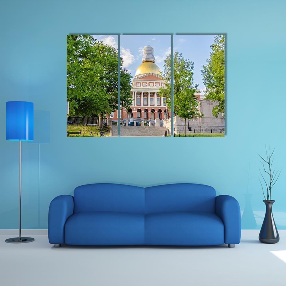 Massachusetts State House Canvas Wall Art-3 Horizontal-Gallery Wrap-37" x 24"-Tiaracle