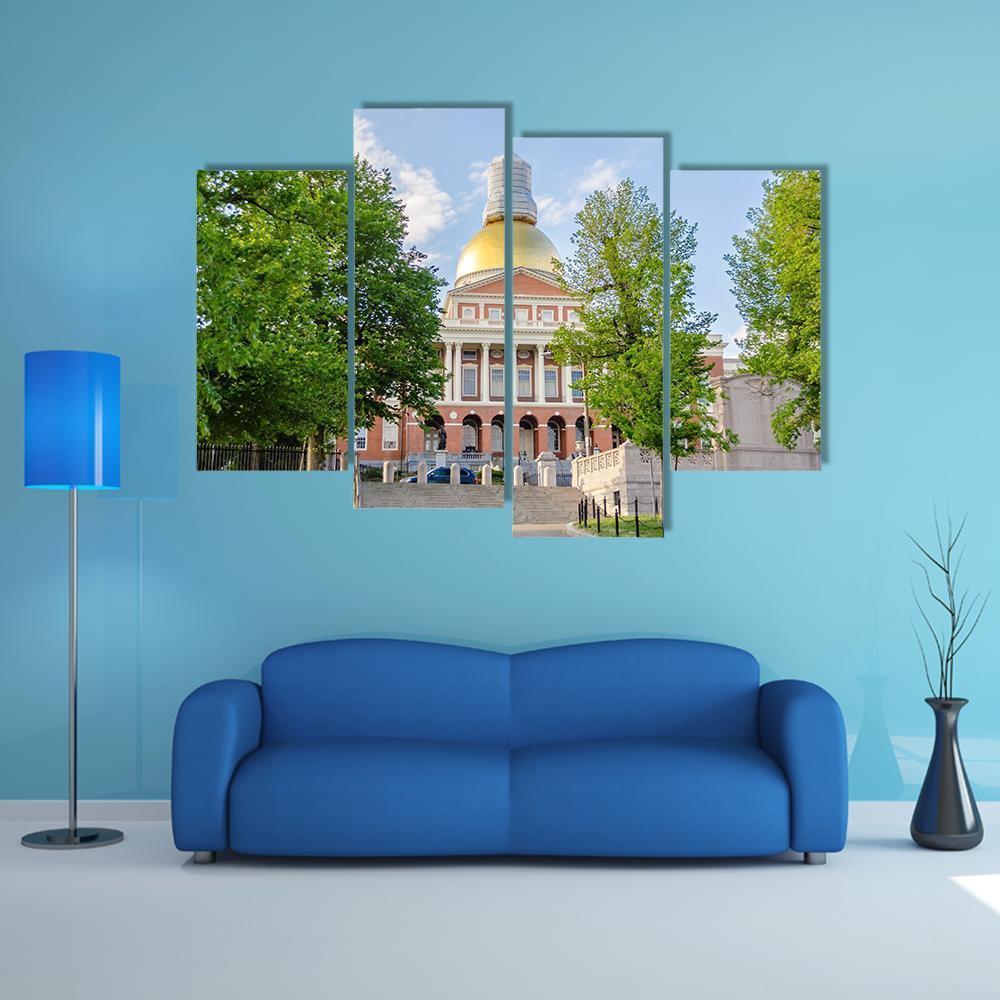 Massachusetts State House Canvas Wall Art-4 Pop-Gallery Wrap-50&quot; x 32&quot;-Tiaracle