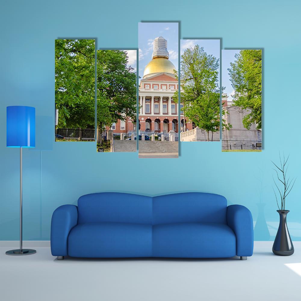 Massachusetts State House Canvas Wall Art-5 Pop-Gallery Wrap-47&quot; x 32&quot;-Tiaracle