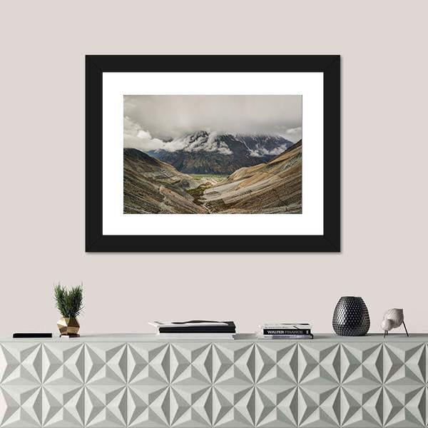 Mastuj River &amp; Valley Canvas Wall Art-1 Piece-Framed Print-20" x 16"-Tiaracle