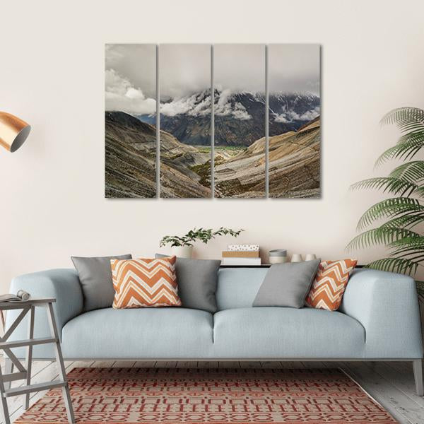 Mastuj River &amp; Valley Canvas Wall Art-4 Horizontal-Gallery Wrap-34" x 24"-Tiaracle
