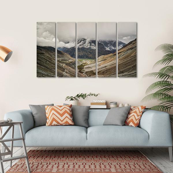 Mastuj River &amp; Valley Canvas Wall Art-5 Horizontal-Gallery Wrap-22" x 12"-Tiaracle