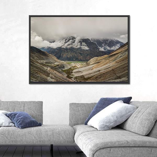 Mastuj River &amp; Valley Canvas Wall Art-5 Horizontal-Gallery Wrap-22" x 12"-Tiaracle