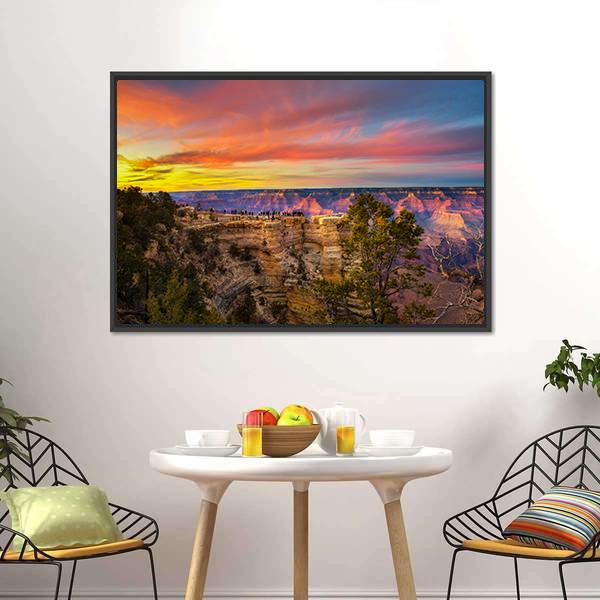 Mather Point In Grand Canyon Canvas Wall Art-3 Horizontal-Gallery Wrap-25" x 16"-Tiaracle