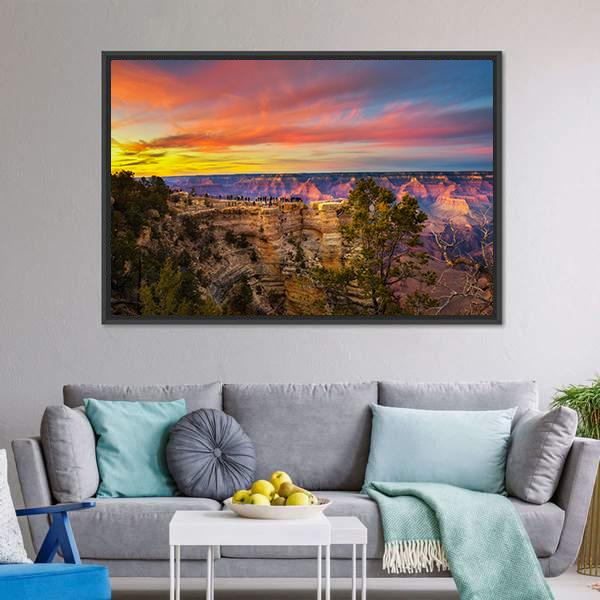 Mather Point In Grand Canyon Canvas Wall Art-3 Horizontal-Gallery Wrap-25" x 16"-Tiaracle
