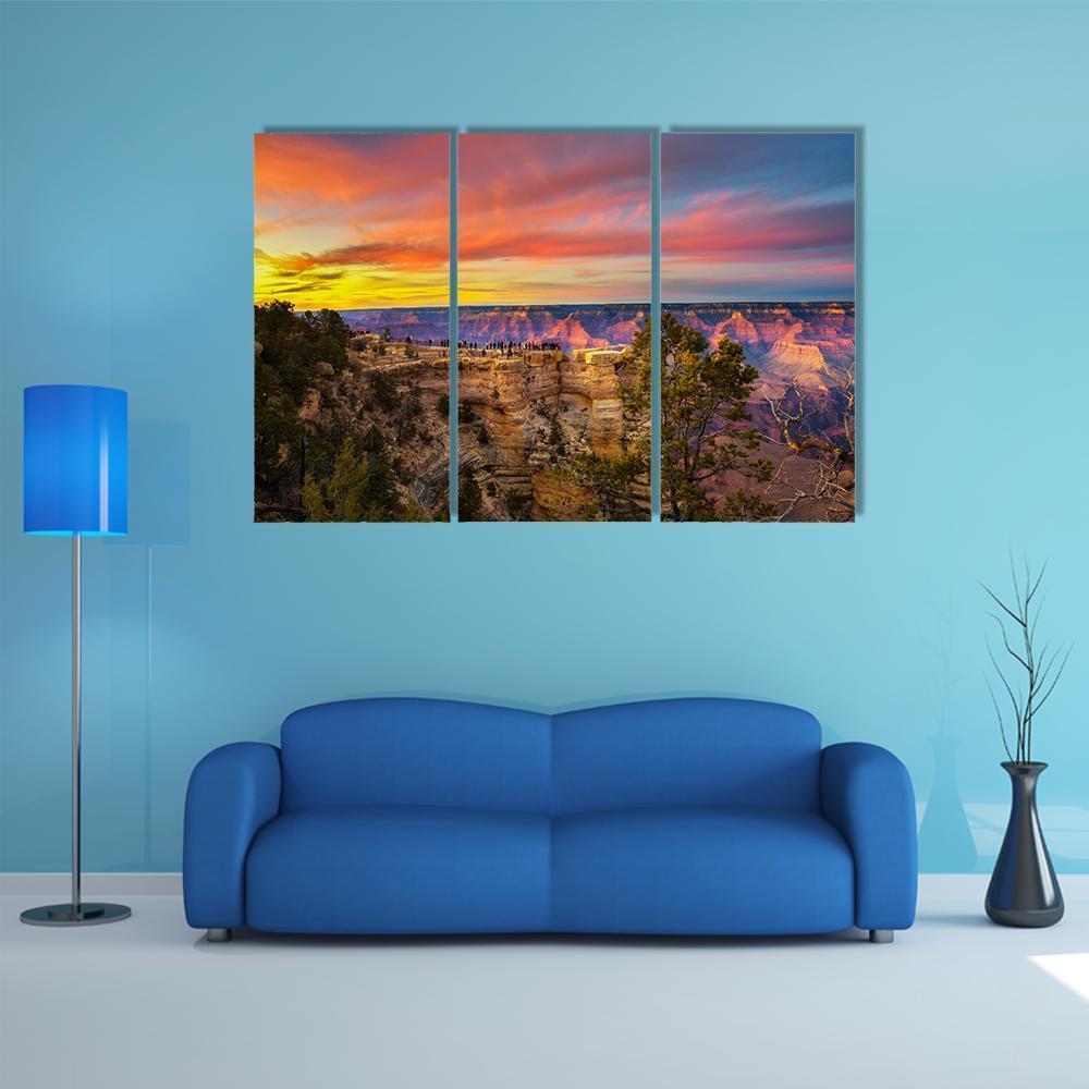 Mather Point In Grand Canyon Canvas Wall Art-3 Horizontal-Gallery Wrap-37" x 24"-Tiaracle