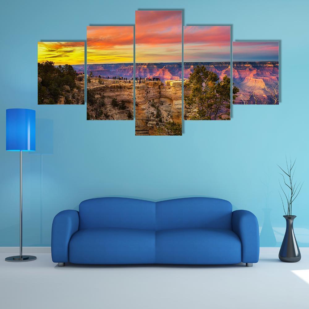 Mather Point In Grand Canyon Canvas Wall Art-3 Horizontal-Gallery Wrap-37" x 24"-Tiaracle