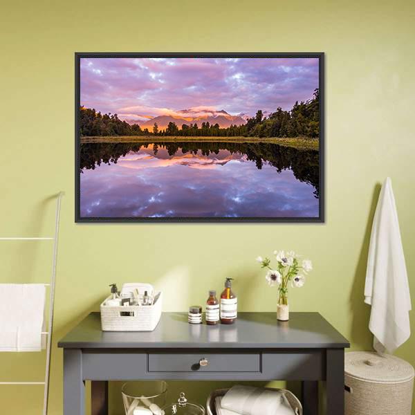 Matheson Lake Canvas Wall Art-1 Piece-Floating Frame-24" x 16"-Tiaracle