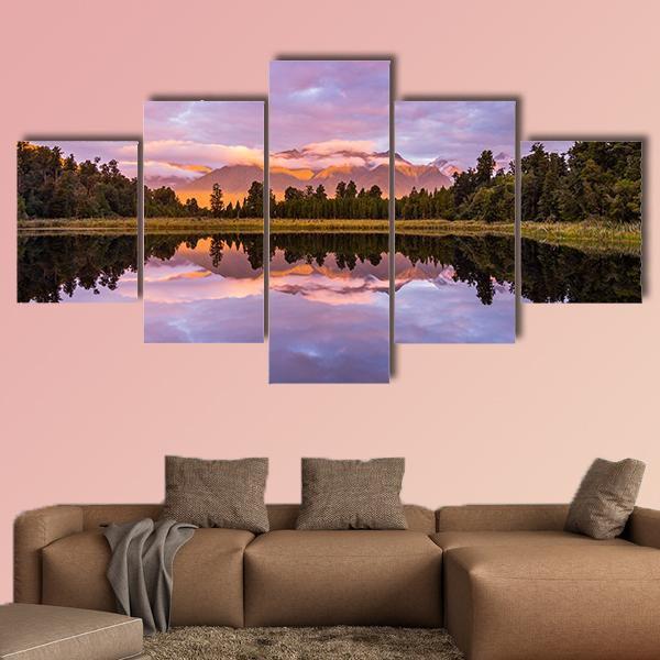 Matheson Lake Canvas Wall Art-5 Star-Gallery Wrap-62" x 32"-Tiaracle