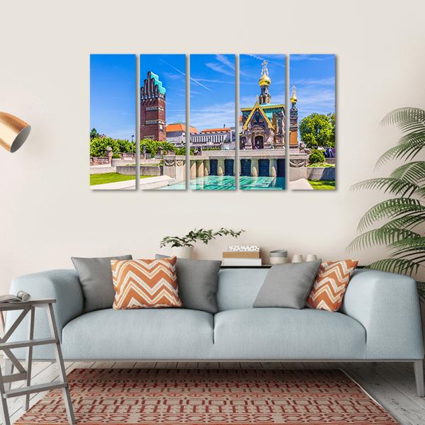 Mathildenhoehe In Darmstadt Canvas Wall Art-5 Horizontal-Gallery Wrap-22" x 12"-Tiaracle