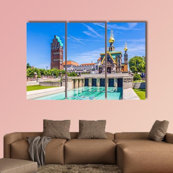 Mathildenhoehe In Darmstadt Canvas Wall Art-3 Horizontal-Gallery Wrap-25" x 16"-Tiaracle