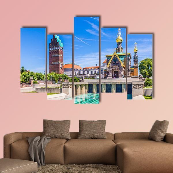 Mathildenhoehe In Darmstadt Canvas Wall Art-5 Pop-Gallery Wrap-47" x 32"-Tiaracle