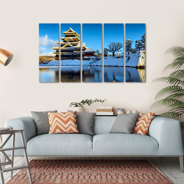Matsumoto Castle In Winter Canvas Wall Art-5 Horizontal-Gallery Wrap-22" x 12"-Tiaracle