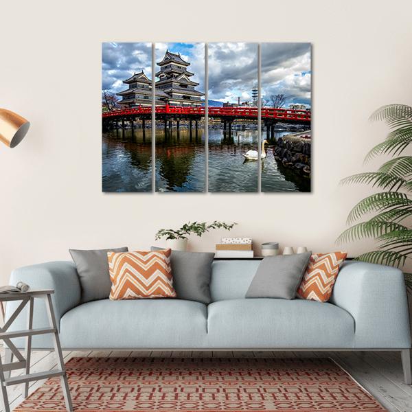 Matsumoto Castle Canvas Wall Art-4 Horizontal-Gallery Wrap-34" x 24"-Tiaracle