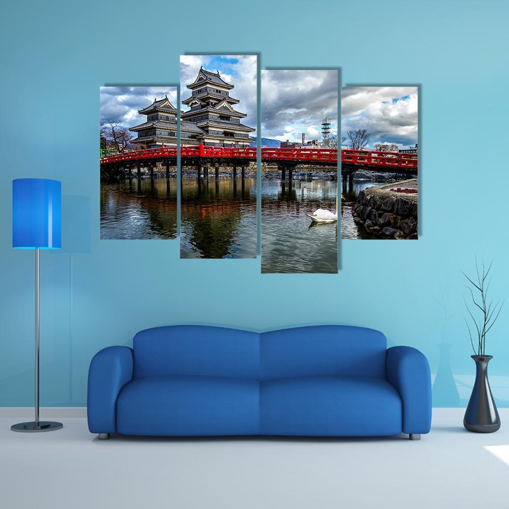 Matsumoto Castle Canvas Wall Art-3 Horizontal-Gallery Wrap-25" x 16"-Tiaracle